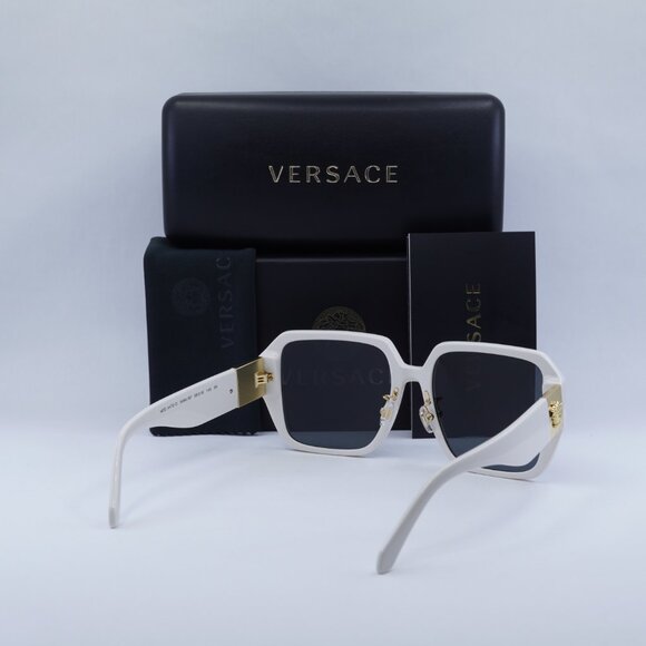🕶️ New Versace VE4472D 548487 Sunglasses - Ivory White Frame, Grey Lenses - Picture 12 of 12